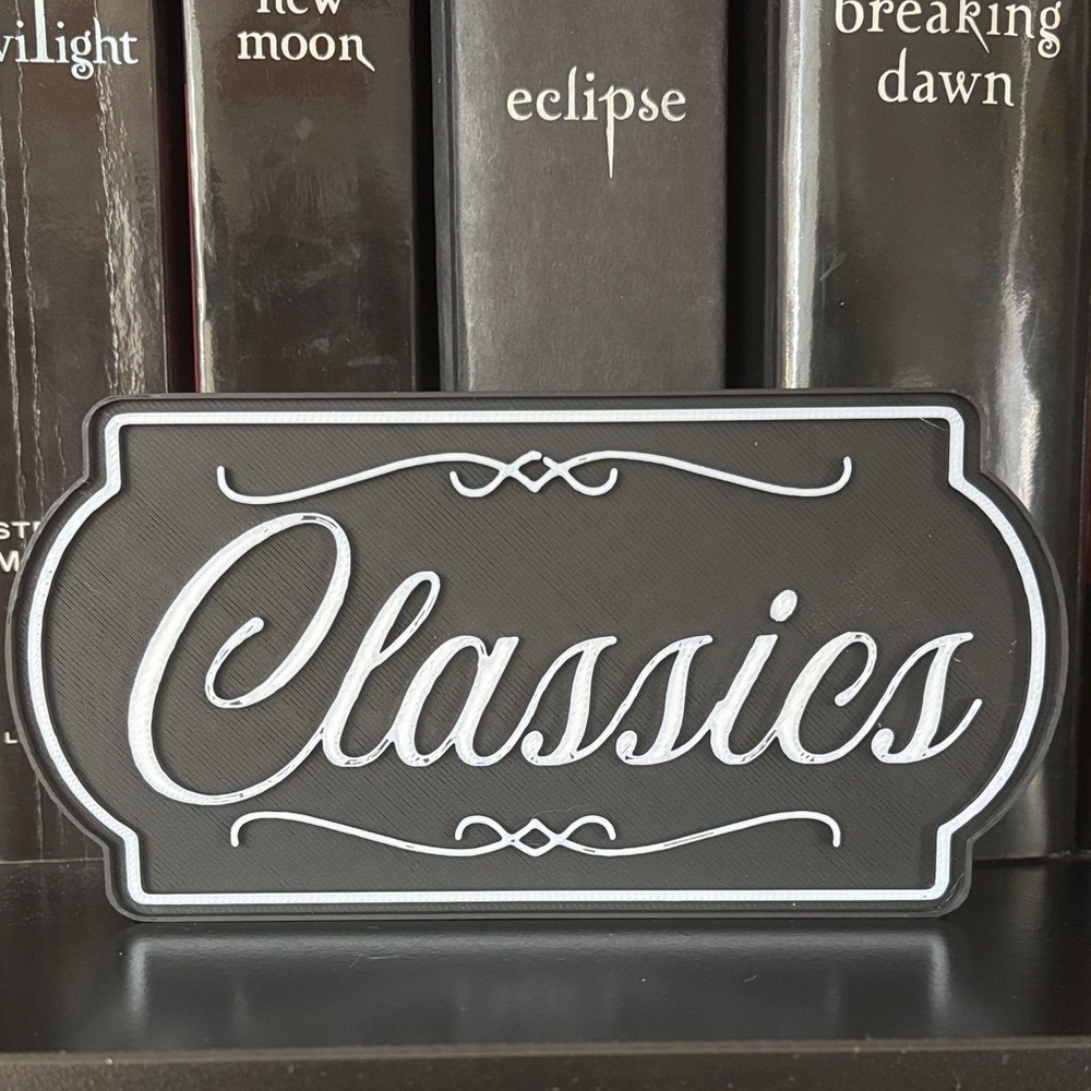 Classics Book Ticket Sign